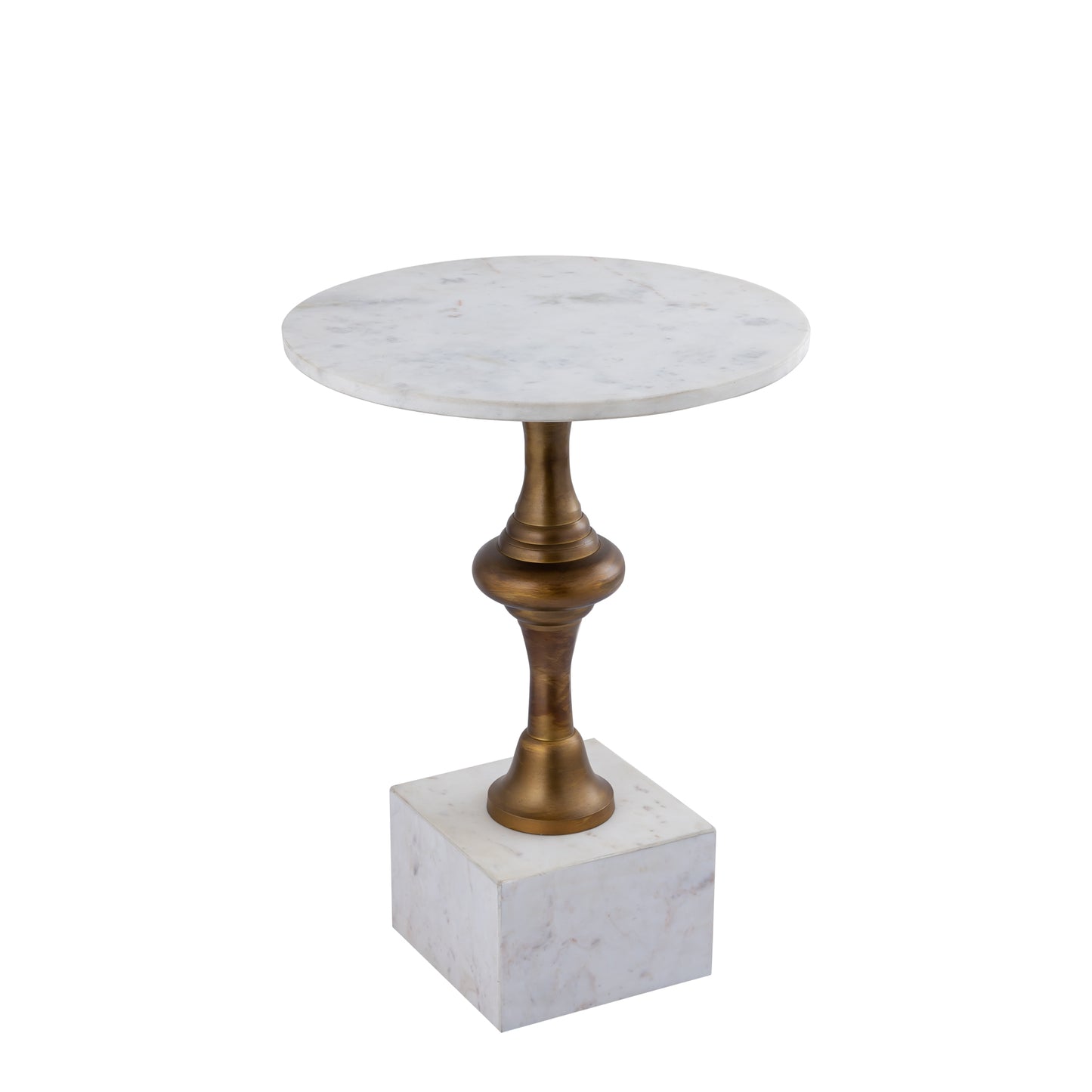 Alano White Marble Side Table W Alu Gold Table Leg