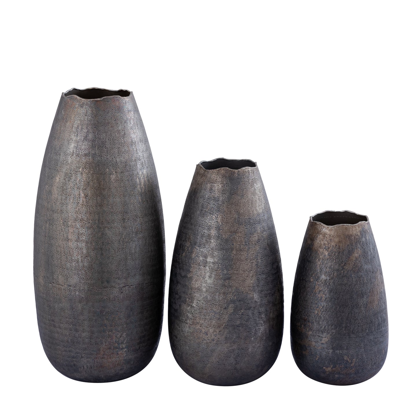 Semin Silver Alu Round Rustic Pot Wavy Edge S