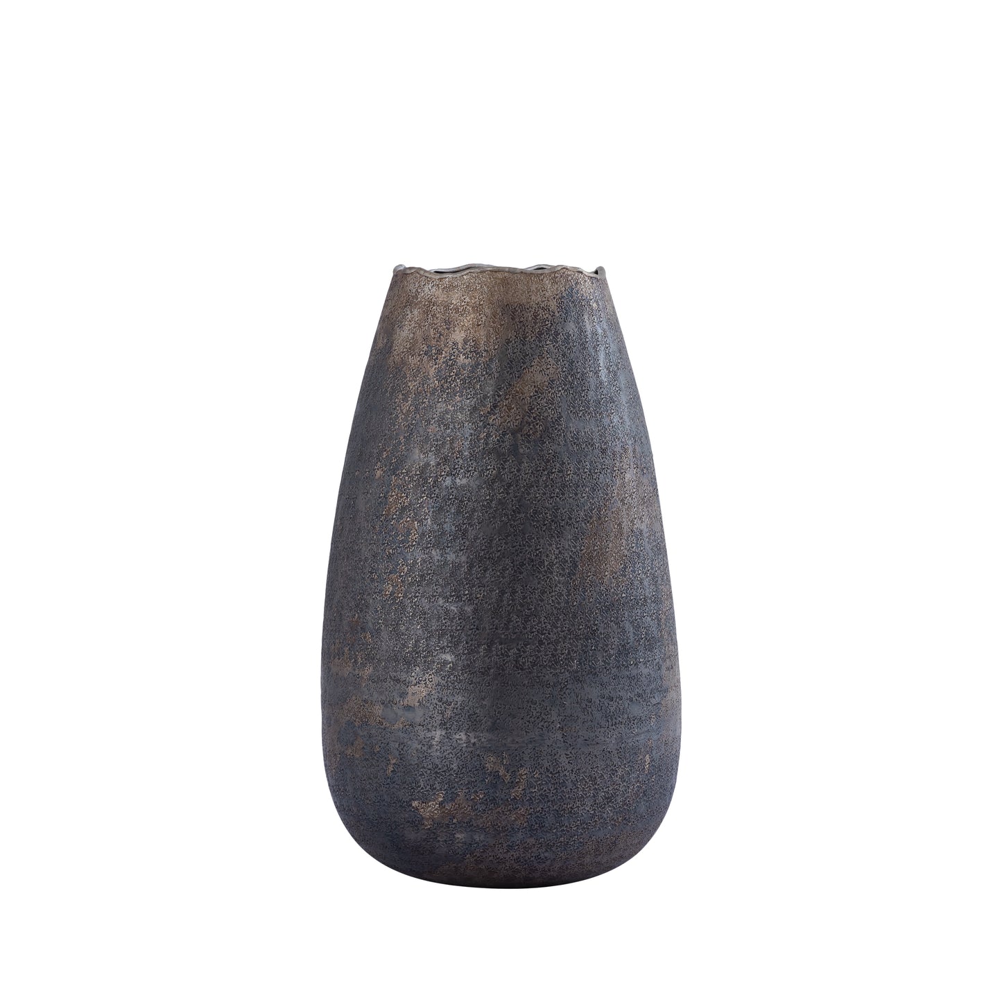 Semin Silver Alu Round Rustic Pot Wavy Edge S