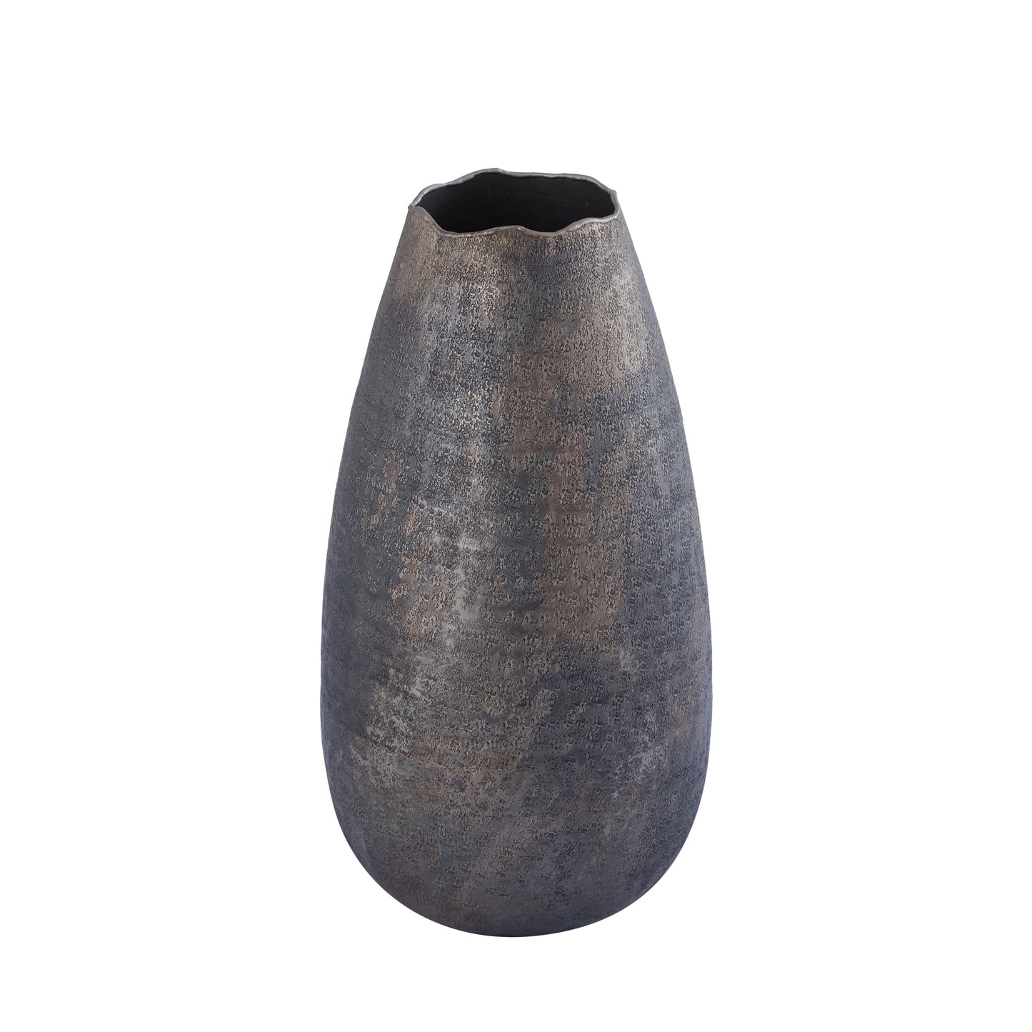 Semin Silver Alu Round Rustic Pot Wavy Edge M