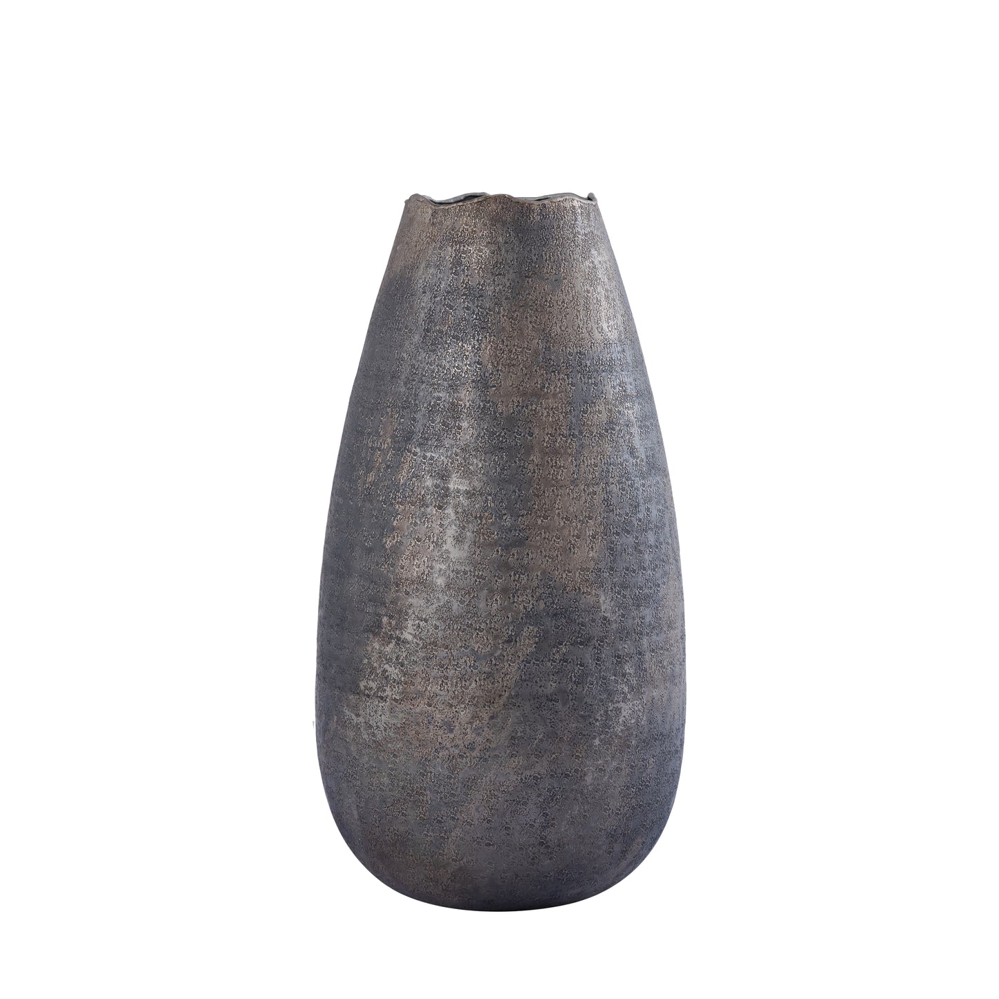 Semin Silver Alu Round Rustic Pot Wavy Edge M