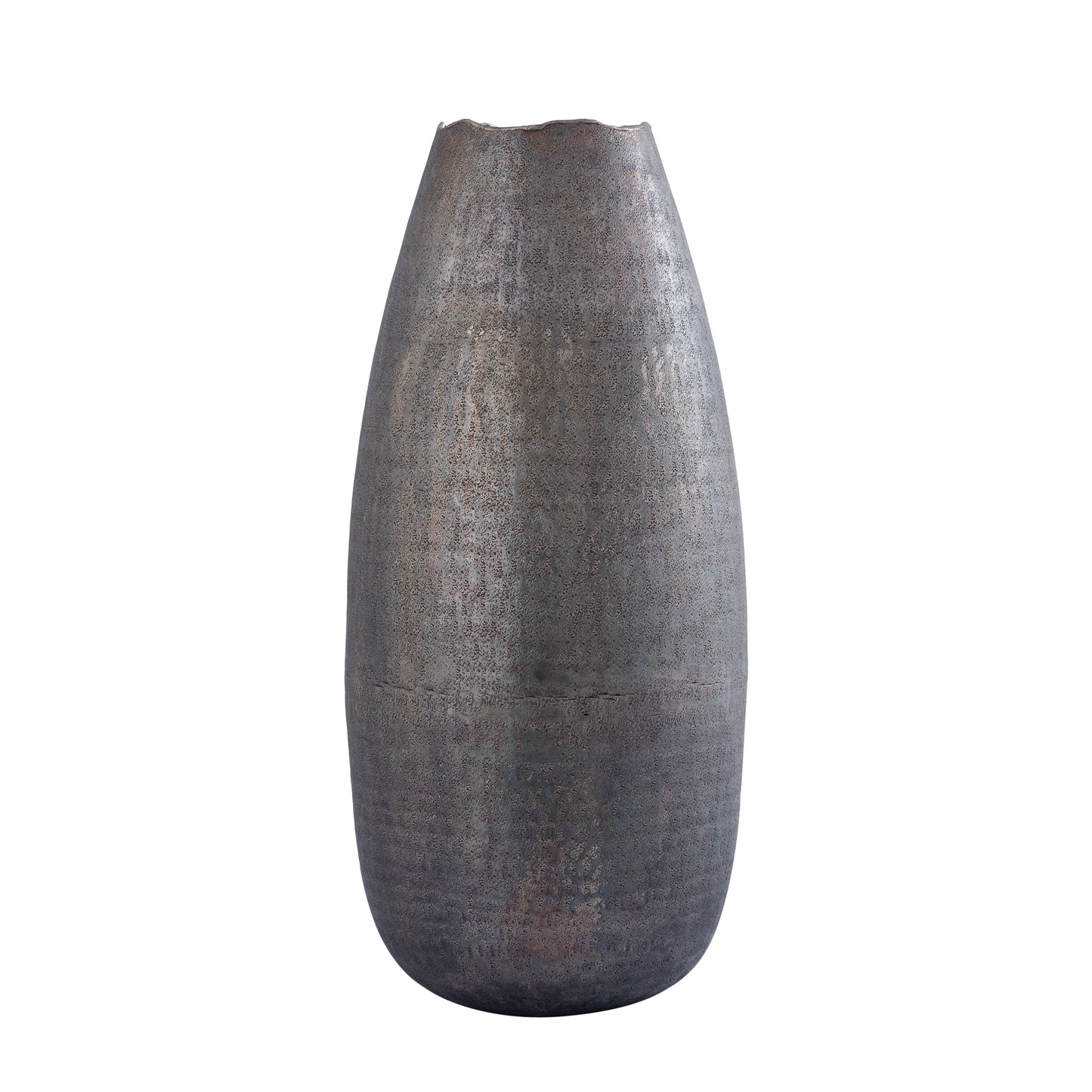 Semin Silver Alu Round Rustic Pot Wavy Edge L