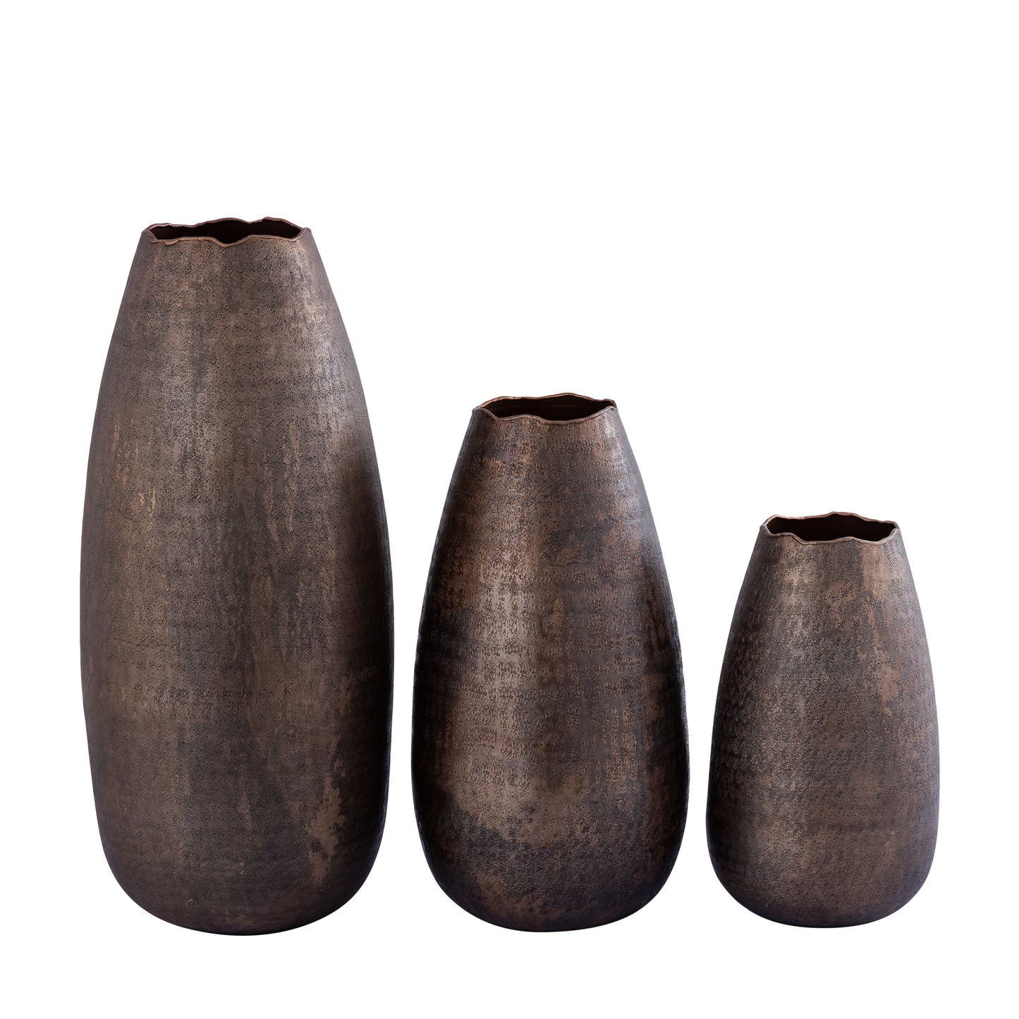 Semin Copper Alu Round Rustic Pot Wavy Edge M