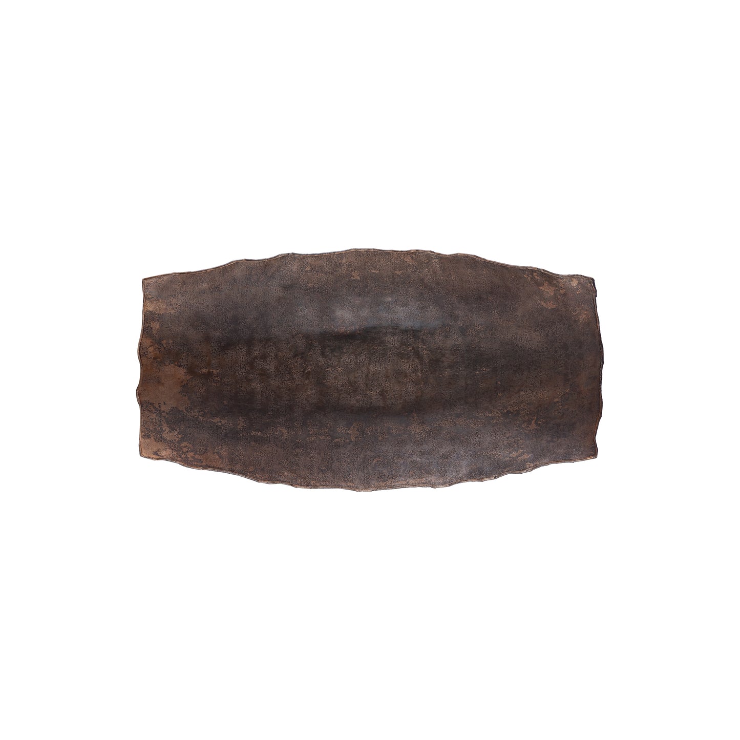 Semin Copper Alu Rectangle Rustic Bowl Wavy Edge S