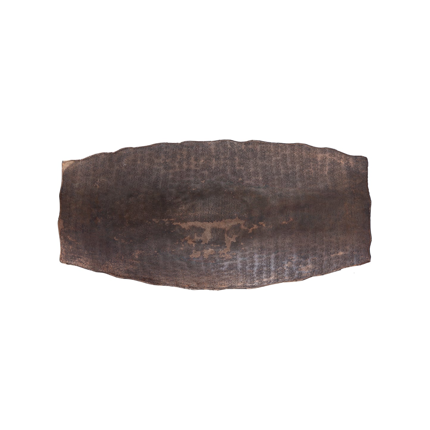 Semin Copper Alu Rectangle Rustic Bowl Wavy Edge L