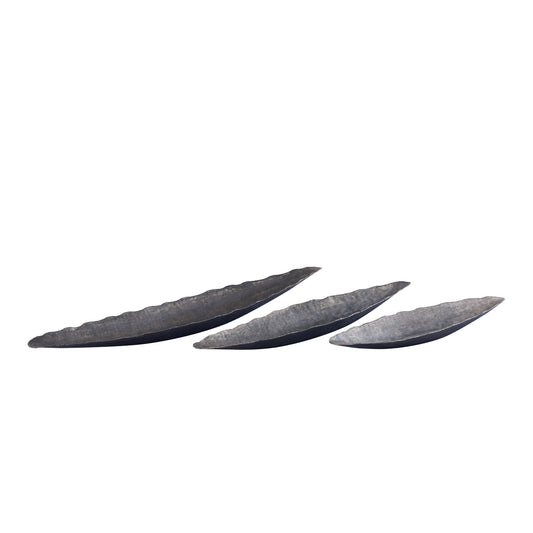 Semin Silver Alu Oval Rustic Bowl Wavy Edge M