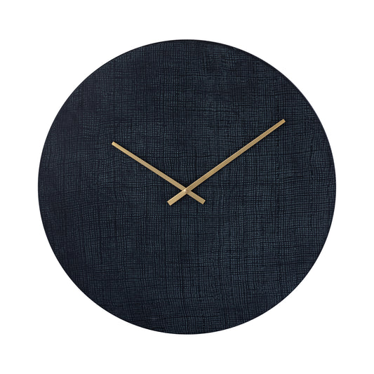 Emmett Black Iron Round Clock Square Texture L