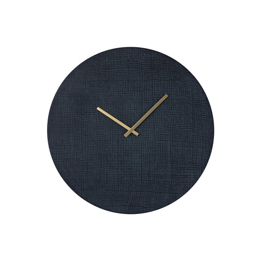 Emmett Black Iron Round Clock Square Texture S