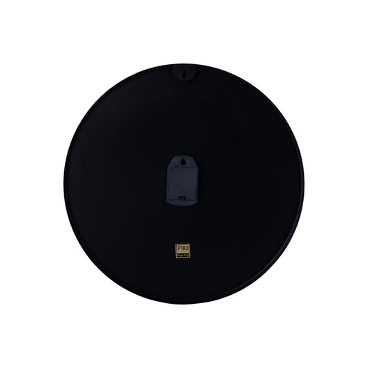 Emmett Black Iron Round Clock Square Texture S