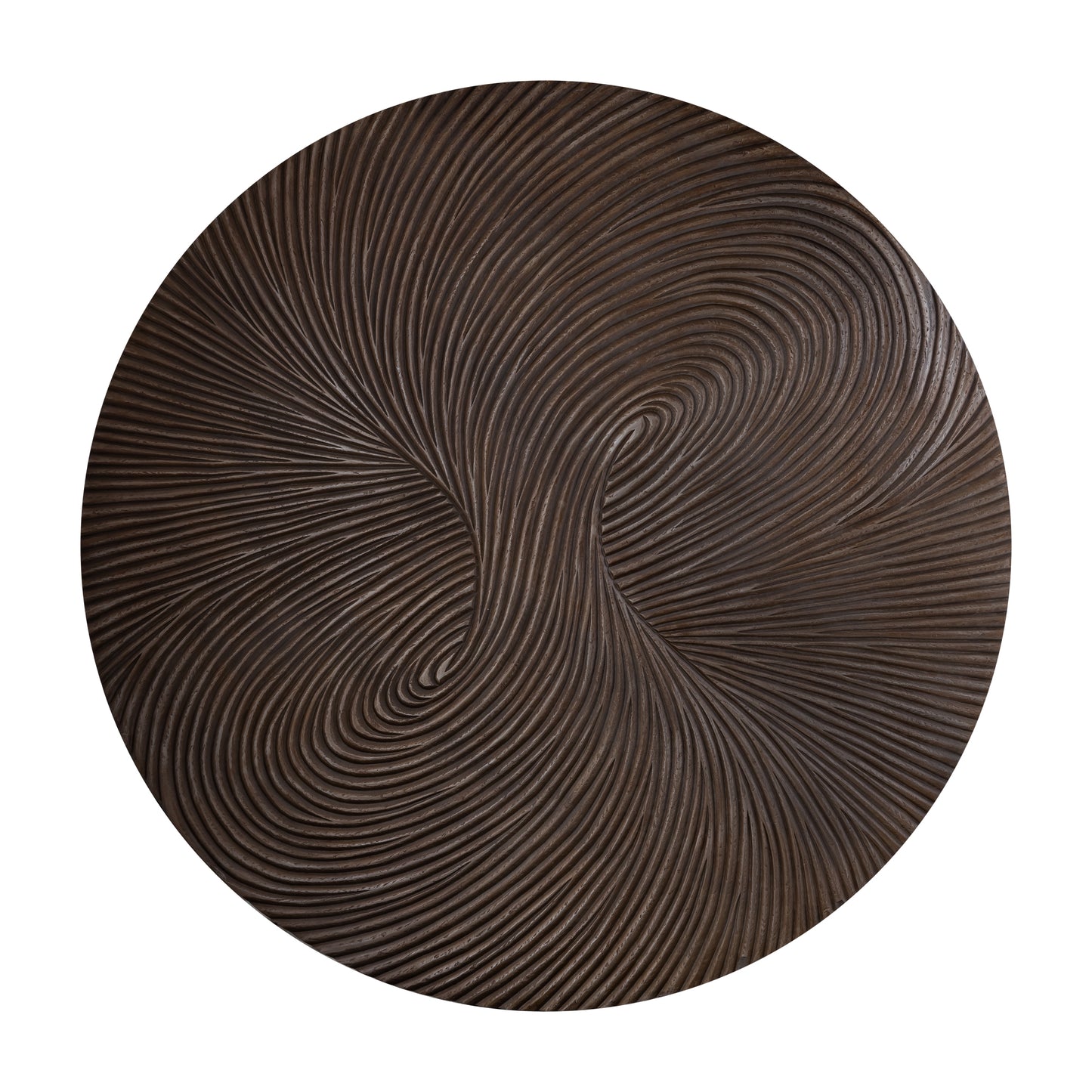 Wiktor Brown MDF Round Wallpanel Swirl Carved L