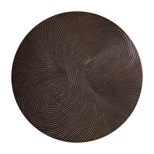 Wiktor Brown MDF Round Wallpanel Swirl Carved L