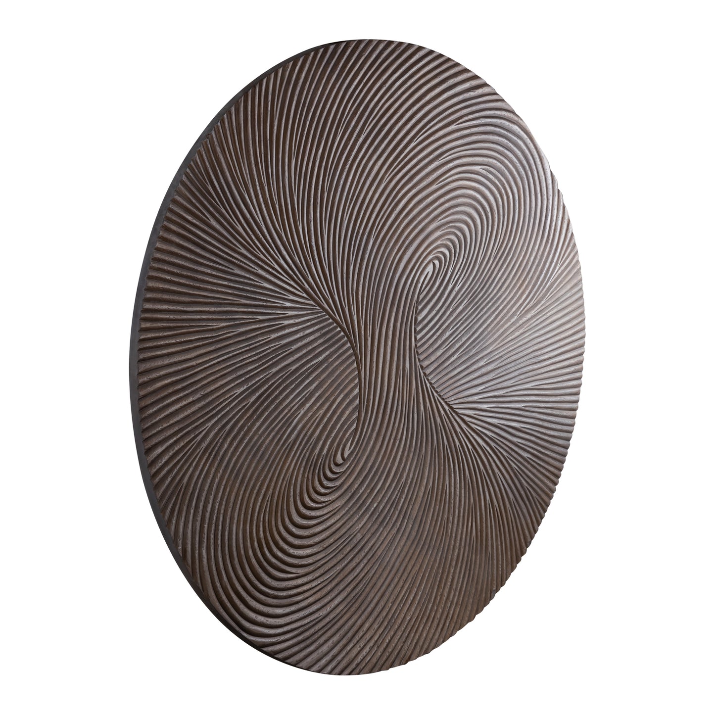 Wiktor Brown MDF Round Wallpanel Swirl Carved L