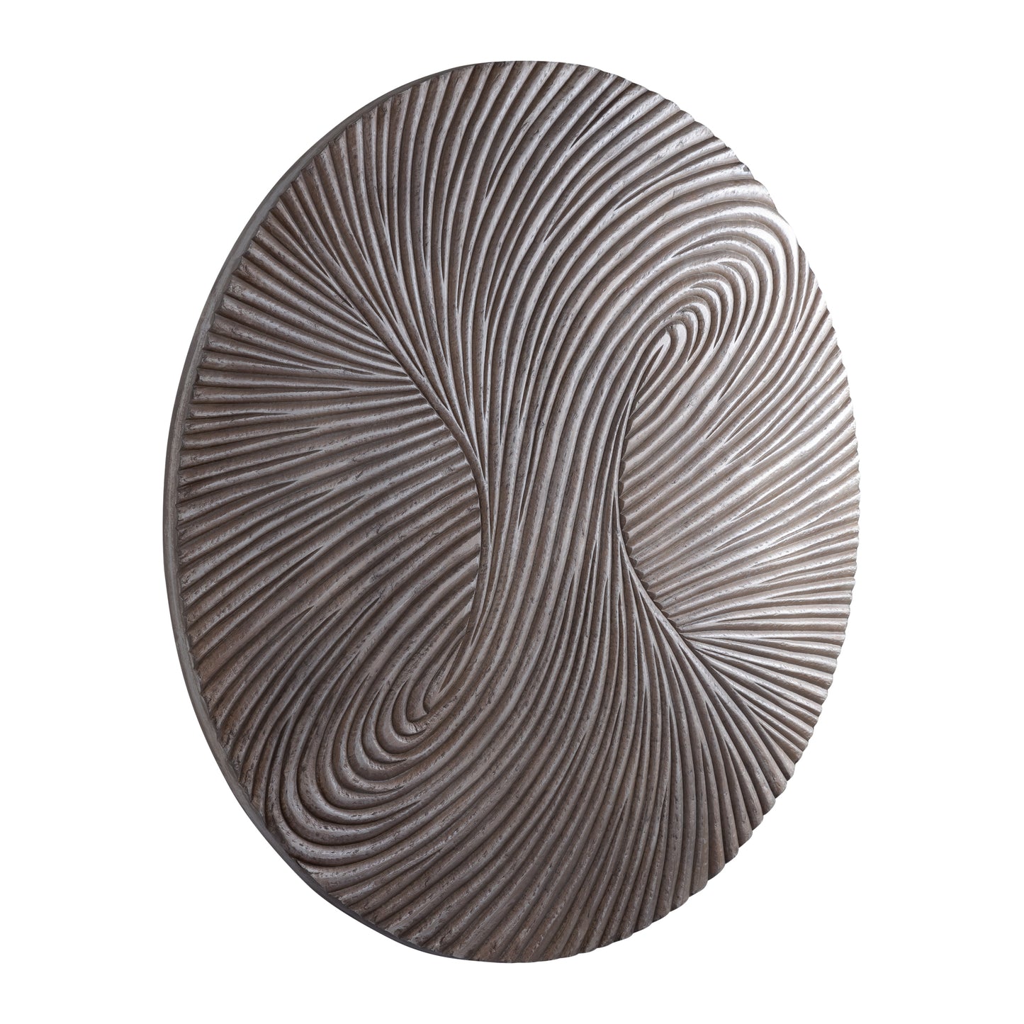 Wiktor Brown MDF Round Wallpanel Swirl Carved M