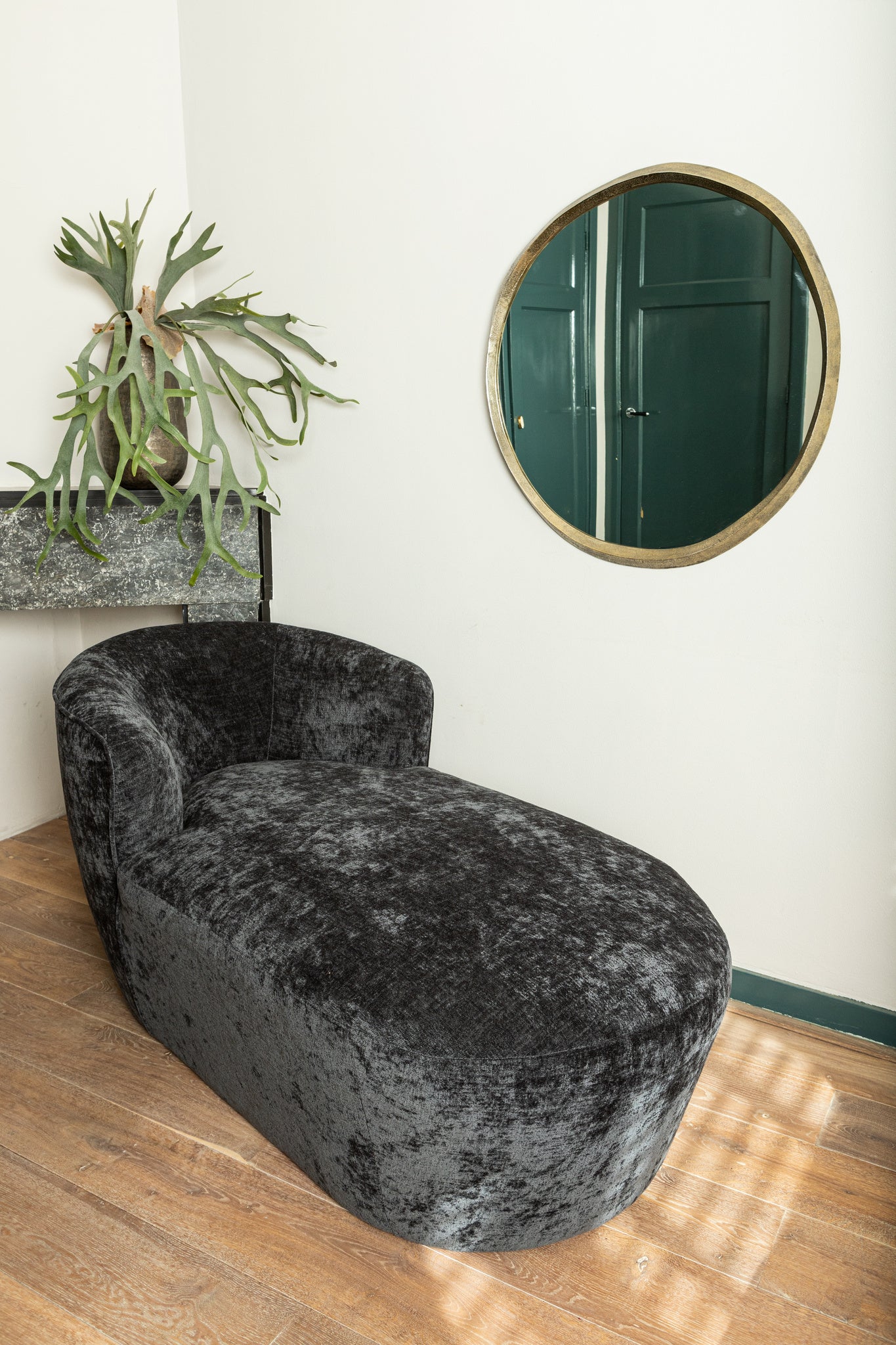 Limera Brass Alu Round Mirror Irregular Border S