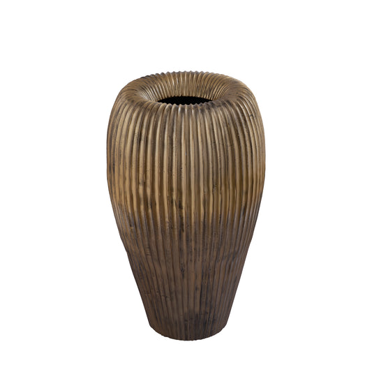 Russel Gold Alu Round Pot Ribbed High