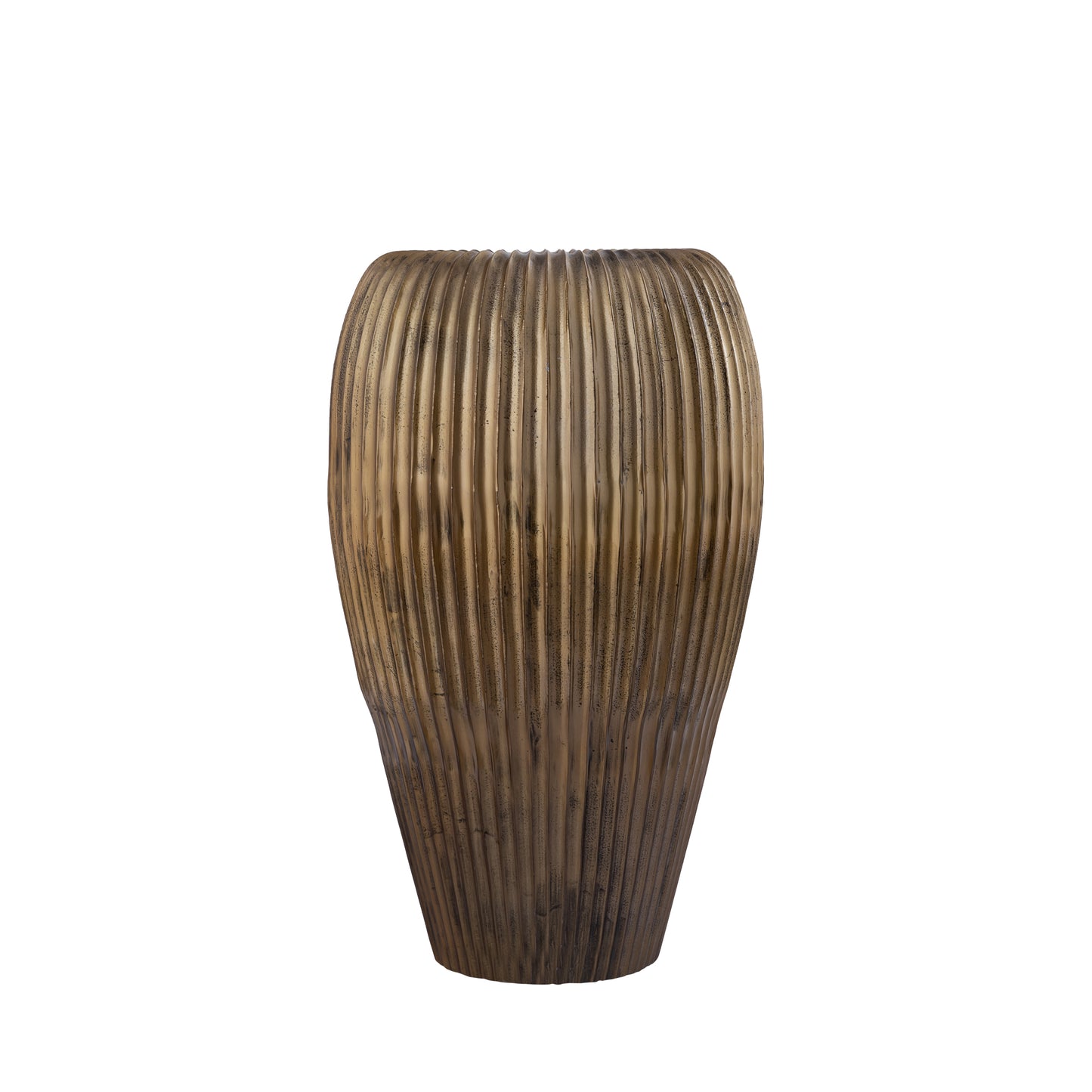 Russel Gold Alu Round Pot Ribbed High