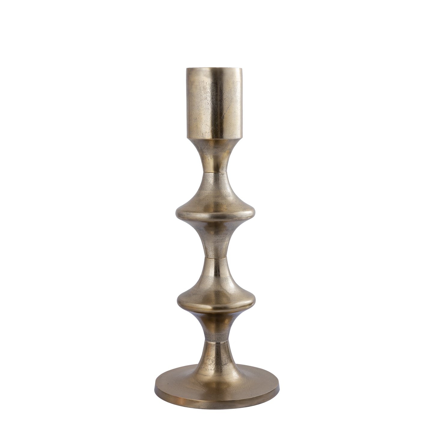 Taika Gold Alu Round Candle Holder Tabs Low