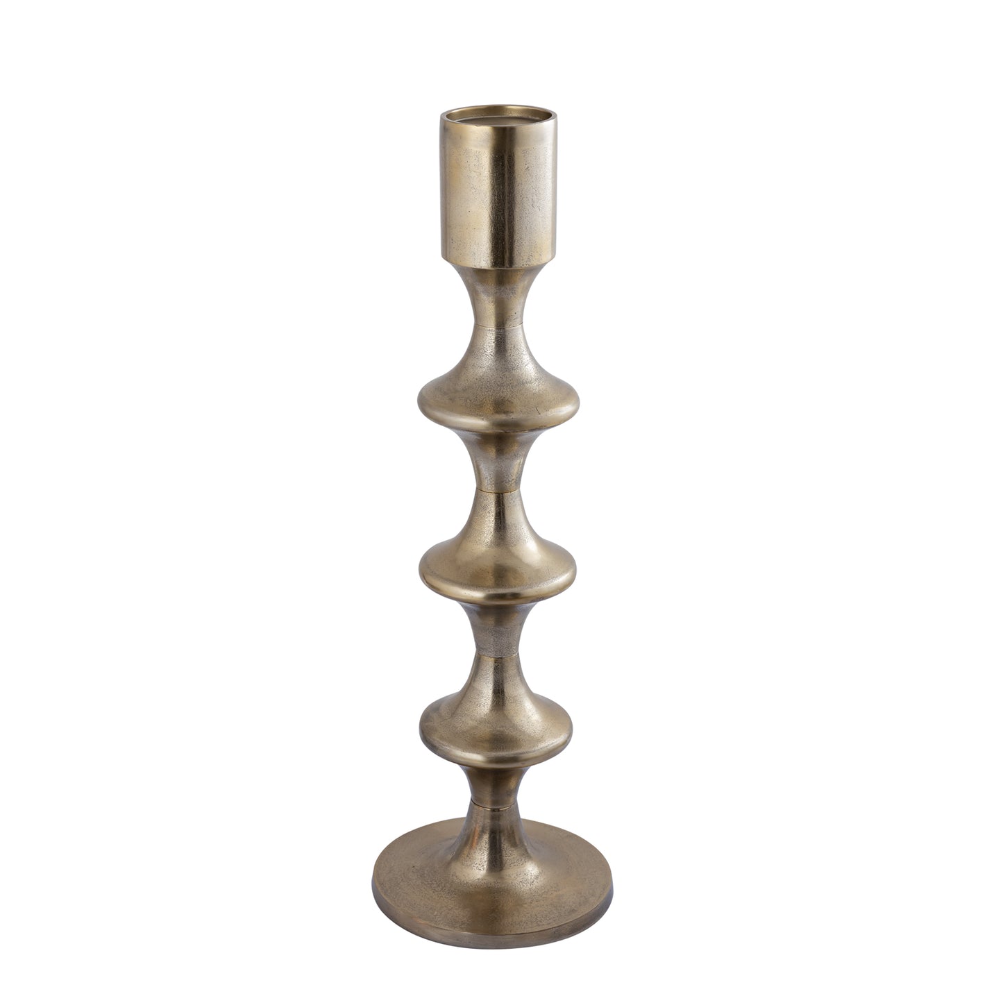 Taika Gold Alu Round Candle Holder Tabs High