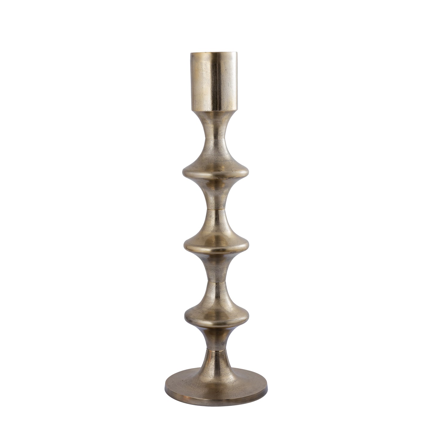 Taika Gold Alu Round Candle Holder Tabs High