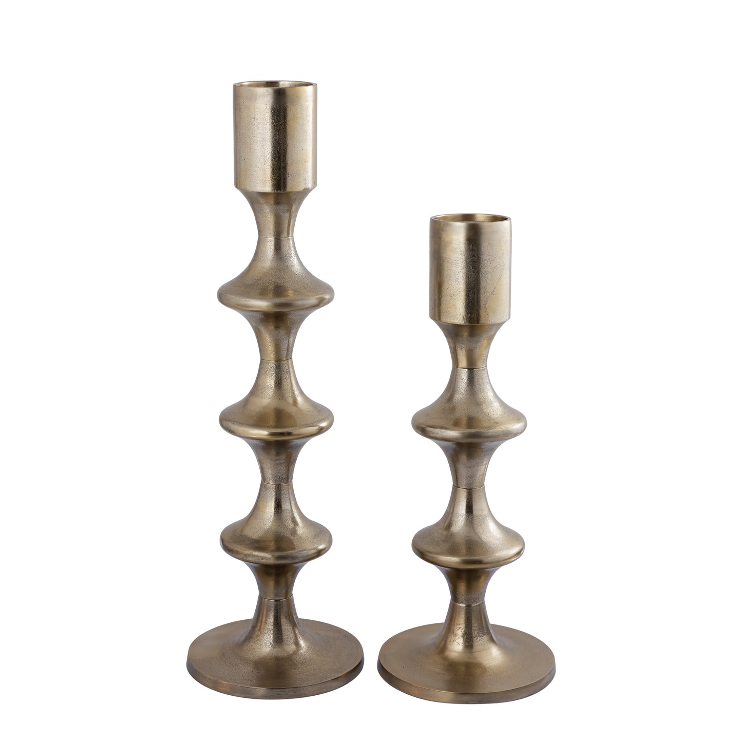 Taika Gouden Aluminium Kandelaar Rond Tabs Hoog 92x31x31 cm