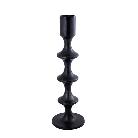 Taika Black Alu Round Candle Holder Tabs High