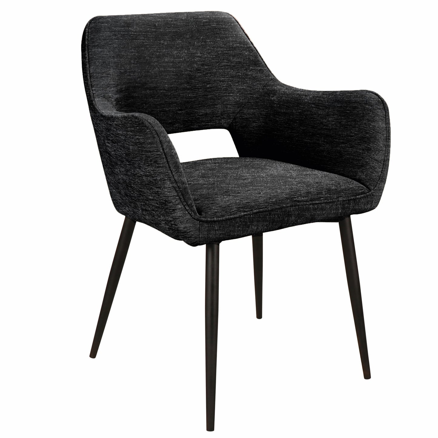 Fallax Black 23 Aura Fabric Dining Chair Black Legs (set of 2)