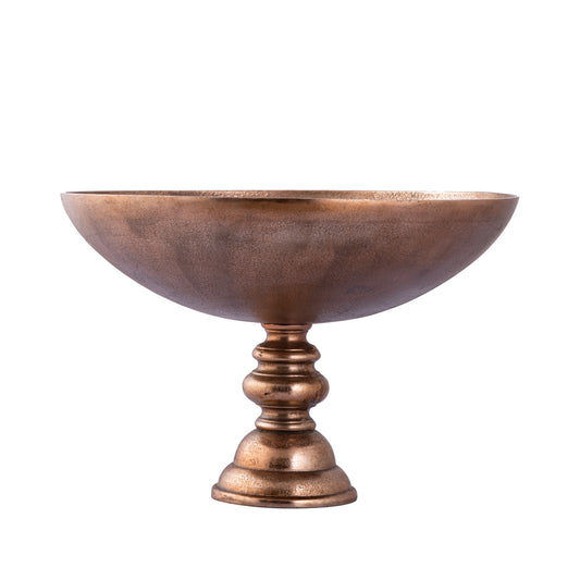 Norbert Copper Alu Round Bowl On Base L