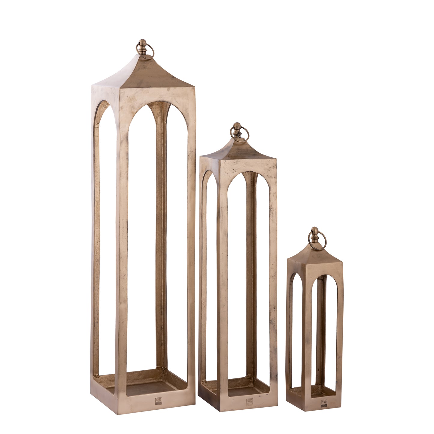 Alden Brass Alu Lanterns Open Set Of 3