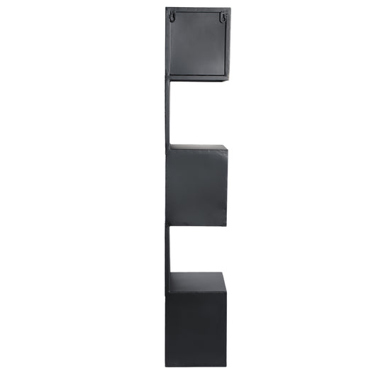 Duane Black Steel Wall Rack Squared Corners