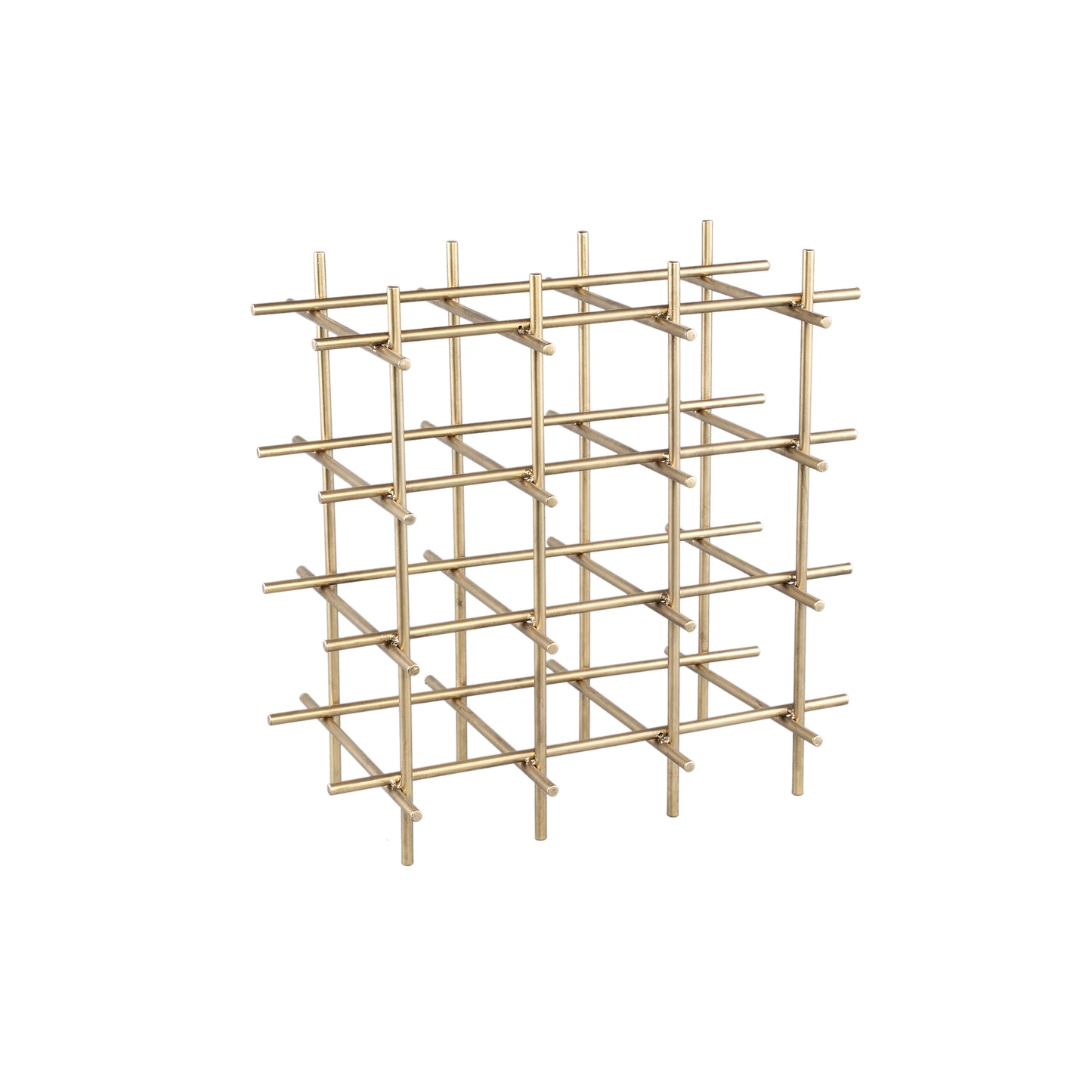Gordo Brass Steel Square Open Frame Wine Rack