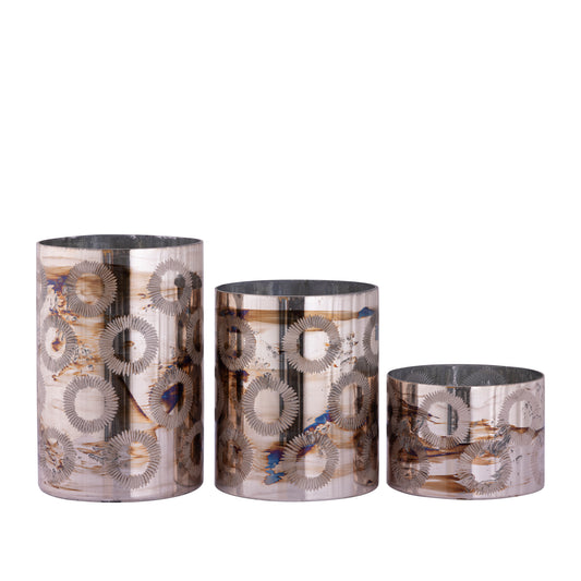 Karga Brass Glass Stormlight Flower Etching  M