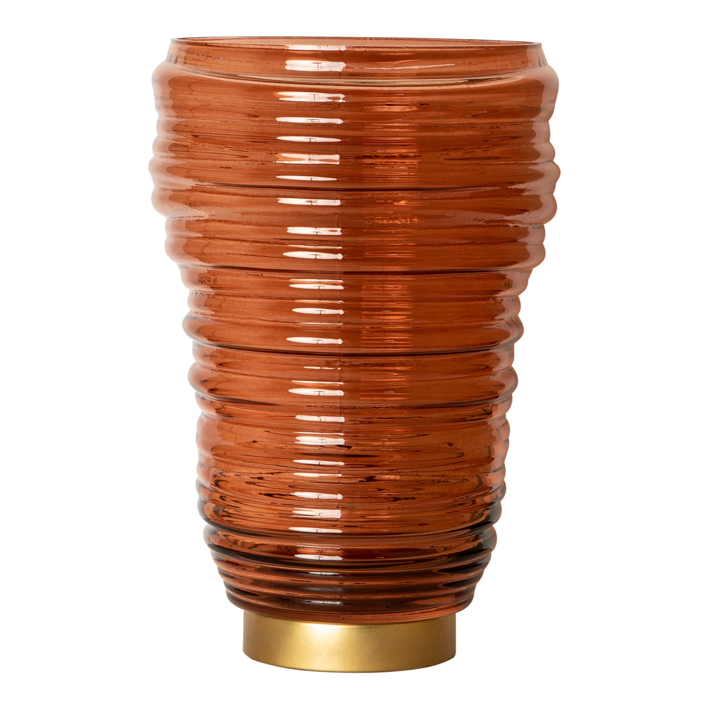 Lane Brown Glass Ribbed Swirl Stormlight L