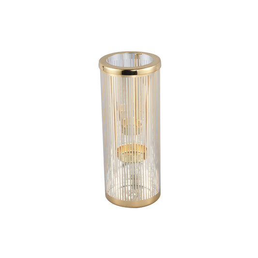 Ella Gold Glass Striped Tealight Holder M