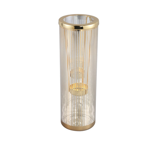 Ella Gold Glass Striped Tealight Holder L