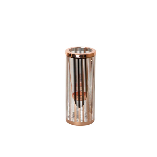 Ella Copper Glass Striped Tealight Holder M