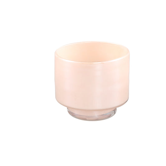 Josiah Beige Glass Tealight On Base S