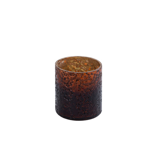Saida Brown Glass Tealight Beaded Dark Bottom