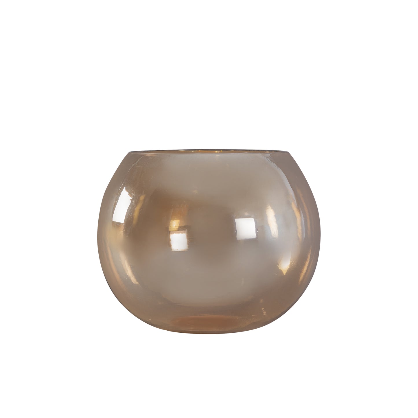 Lenore Gold Luster Glass Round Tealight Shiny