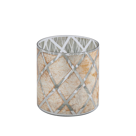 Farisa Silver Glass Round Stormlight Rhombic S