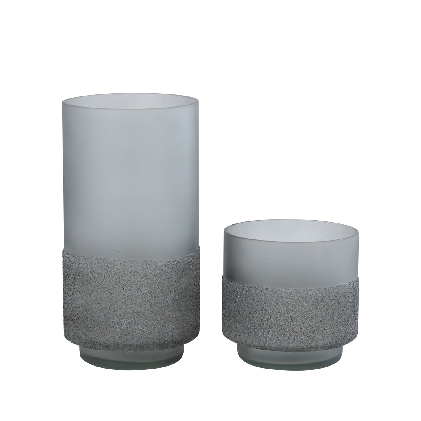 Miral Grey Glass Round Stormlight Frosted BottomS