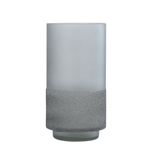 Miral Grijs Glas Rond Windlicht Frosted Bodem Set van 6 Stuks - 6 Sets 20x10x10 cm