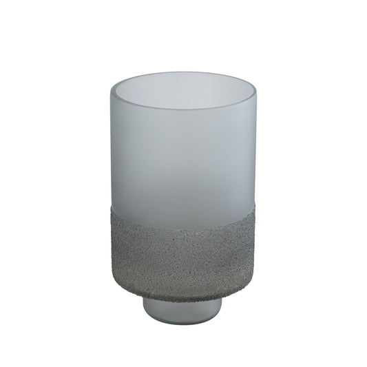 Miral Grey Glass Round Stormlight Frosted BottomL