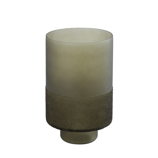 Miral Green Glass Round Stormlight Frosted BottomL