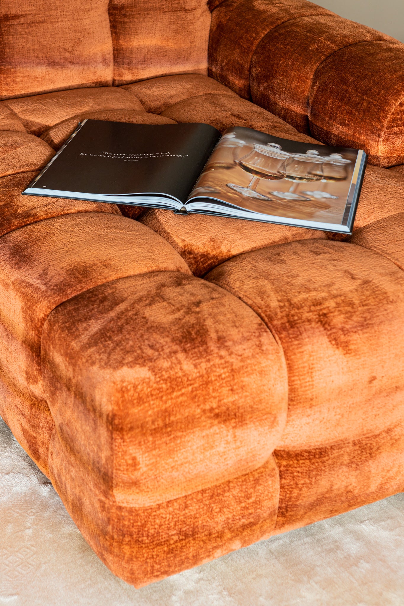 Jidde Sofa Berge 3032 Rust Fabric Chaise Longue R