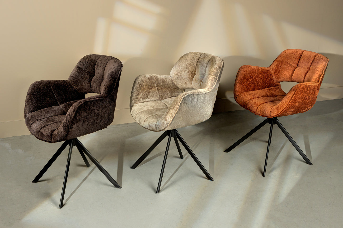 Link Dining Chair Berge 3032 Rust Fabric Metal Leg