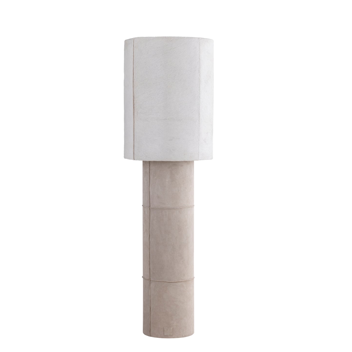 Joanne Beige Suede Floorlamp Natural Cowhair Shade