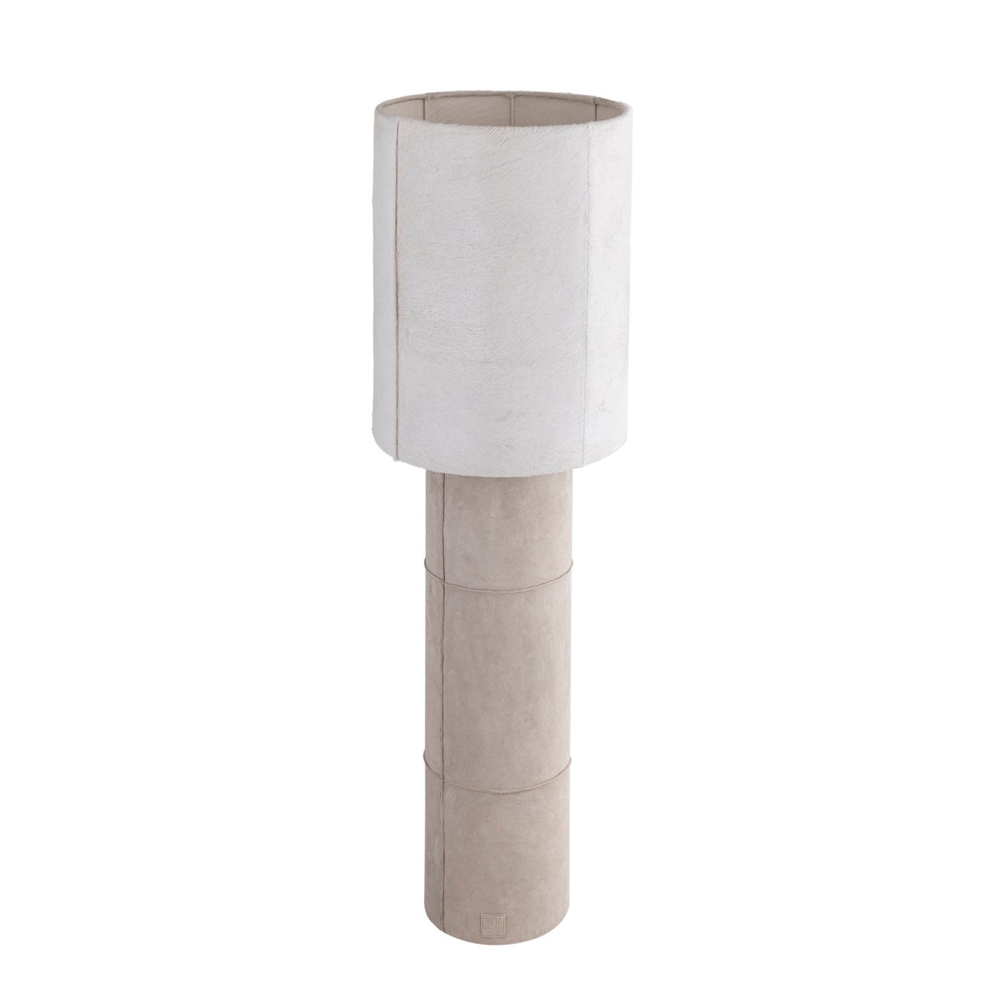 Joanne Beige Suede Floorlamp Natural Cowhair Shade
