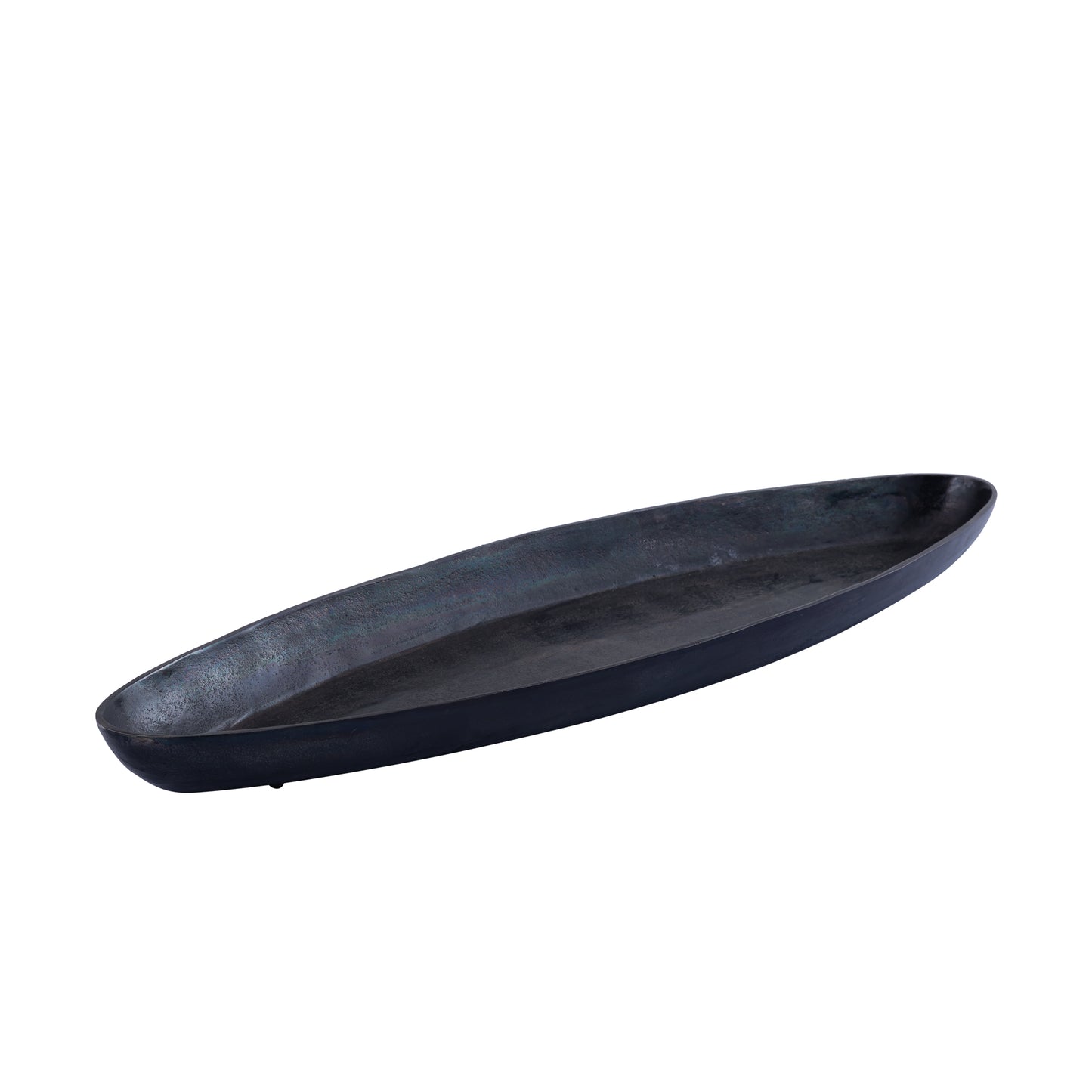 Yaren Black Alu Oval Bowl With Border Small