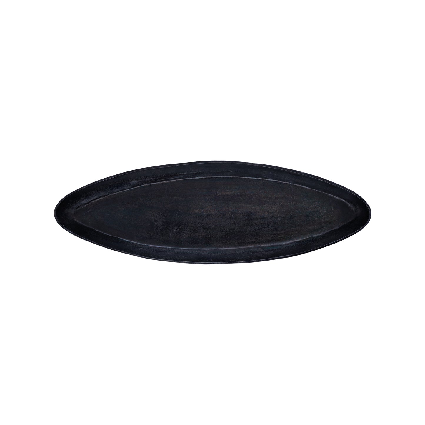 Yaren Black Alu Oval Bowl With Border Small