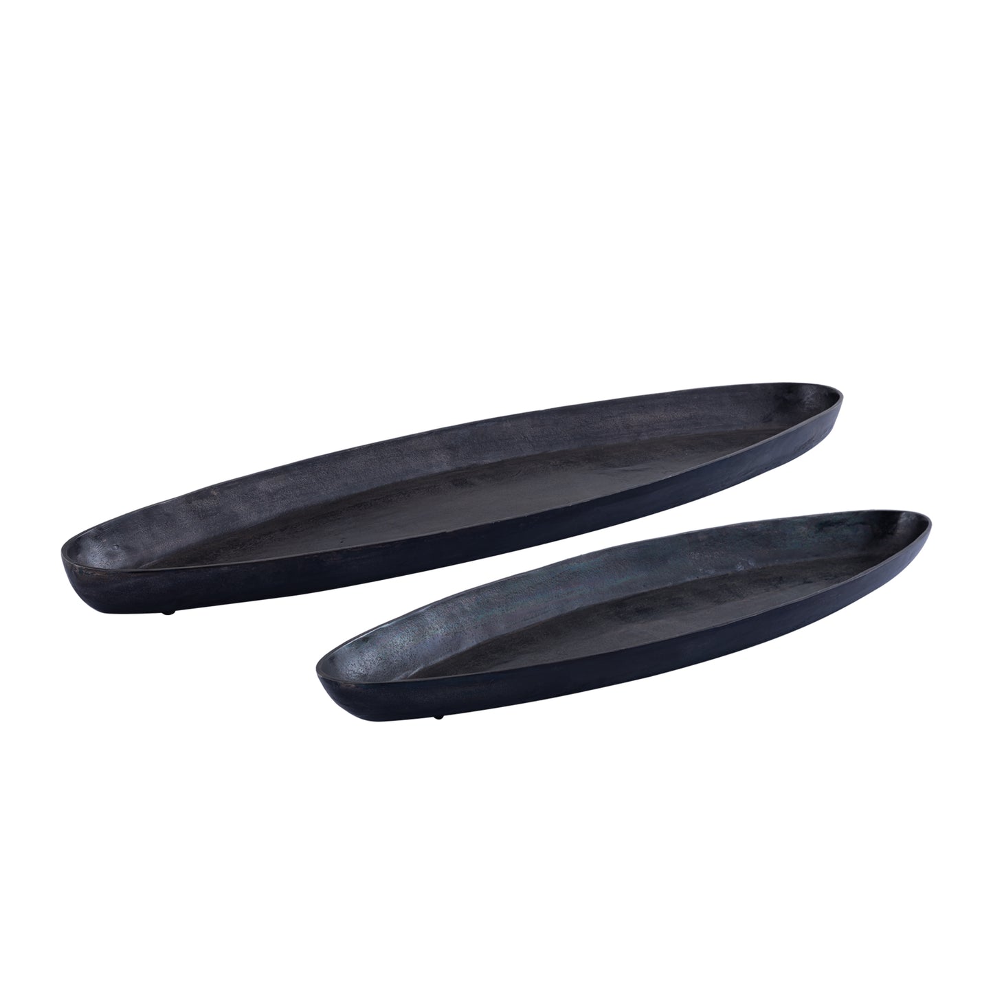 Yaren Black Alu Oval Bowl With Border Small